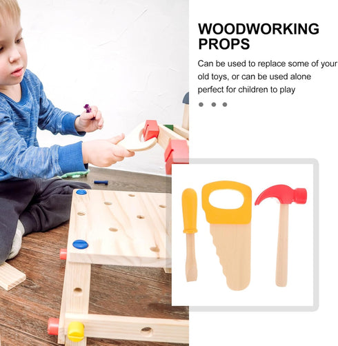 1 Set of Wooden Simulation Hammer Toy, Educational Tool Toys for School Play Games & Birthday Party Decoration Supplies