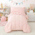 Pink Toddler Bedding Sets for Girls, 4 Pieces Bed-in-a-Bag for Toddler Girl,
