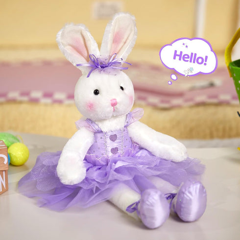 20 WEWILL Ballerina Bunny Stuffed Animal Ballet Rabbit Doll Adorable Soft Long Legs Plush Toys Girls Gift on Easter