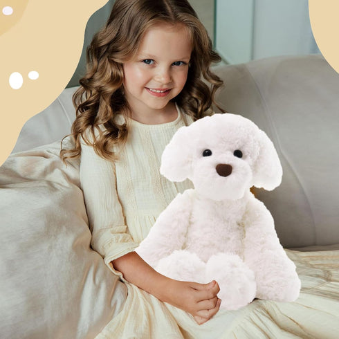 Furvana 10" 3-14 Bichon Frise Plush Puppy, Dogs Stuffed Animals, Bichon Frise Stuffed Animal, Ideal Christmas Animal