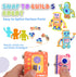 28 Playset, 3 4 5 6 7 8 Wooden Snap Together Building Toys, STEM Blocks Toys, Pcs Robot Take Apart Toys Montessori