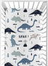 Sweet Jojo Designs Fitted Baby Crib Sheets (Blue Dinosaur) for Boys, Infant