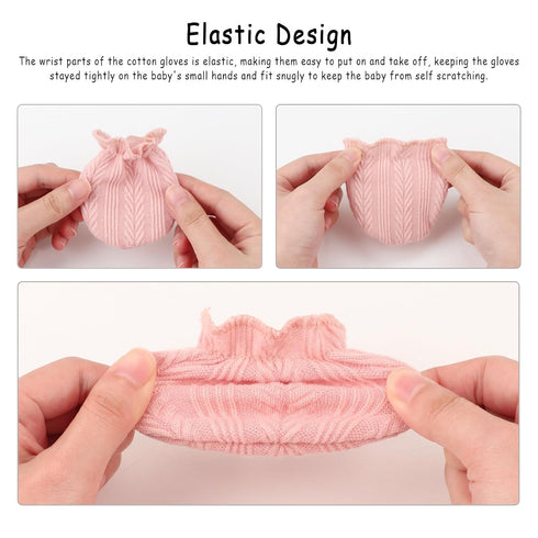 Set BQUBO Newborn Receiving Blanket Hat Mittens for Baby, Unisex Baby Boys Girls Essentials, Newborn Registry Must