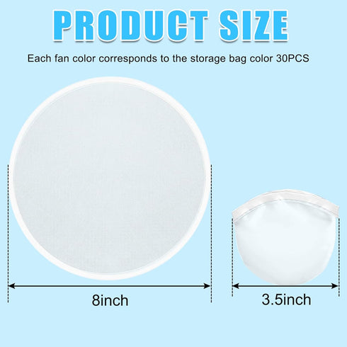 Mototo Foldable Flying Disc Fans with Bag, DIY Creative Handheld Fabric Fan for Fun Party Favors, Summer Outdoor