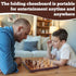 Set 15-Inch Set 2 Wooden Magnetic Chess Foldable Wooden Chess Board with Magnetic Pieces, Portable Travel Chess