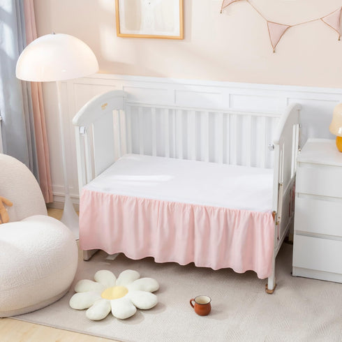 3-Piece Set Pinch PINNKKU Crib Bedding for Boy Girls, Includes Skirt, Blanket and Sheet, Baby Bedding, Pintuck Pleat