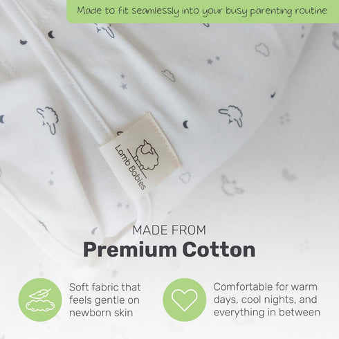 Snug Newborn Swaddle, Breathable & Premium Cotton Sleep Swaddle Blankets for Newborns with Adjustable Fit, Secure