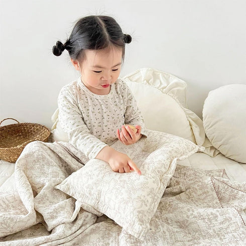 4-Layer Pattern,47''x51'' BuLuTu Large Baby Crib/Cradle Blanket Nursery Throw Blanket Reversible Cotton Muslin Kids Bed