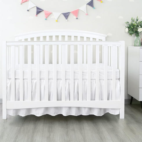 28 52 14 Crib Bed Skirt x with Drop Pleated Dust Ruffle for Baby Boys Girls Elastic Adjustable Fit Toddler Bedskirt