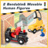 12Pcs Set, Set 3 4 5, Giant bean Vehicles Battery Operated Train Car Magnetic Mini Construction for Wooden Train Track