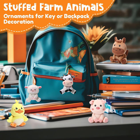 12 4 Inch Pcs Mini Farm Stuffed Animals Bulk Farm Plush Toys Animals Plush Cow Horse Duck Chick Pig Sheep for Wedding