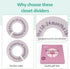 Filtbaird 8 Closet Closet Pcs Baby Dividers for Clothes, Round Baby Clothes Organizer, Baby Organizer with Clear Size