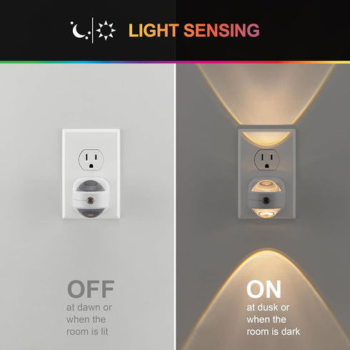 GE Color-Changing Swivel LED Night Light, Plug-in, Dusk to Dawn Sensor, Rotating, Ambient Lighting, Projector, for Kids, for Baby, Bedroom, Bathroom, Nursery, Gaming Room, Hallway 81041 by GE