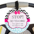 THREE LITTLE TOTS Pink Zig Zag Stop No Touching Baby Car Seat Sign or Stroller Tag - CPSIA Safety Tested