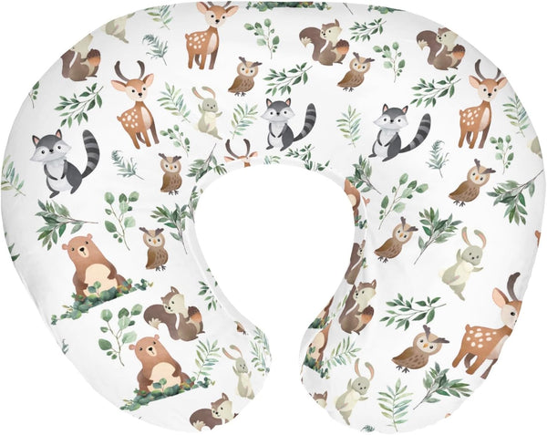 Cute Animals Green Leaf Baby Nursing Pillow Covers for Boy Girl Bear