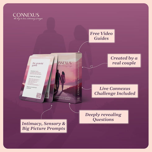 Connexus 40 Couples Card Deck Conversation Starters + Live Challenge Relationship Game for Adults, Romantic Date Night