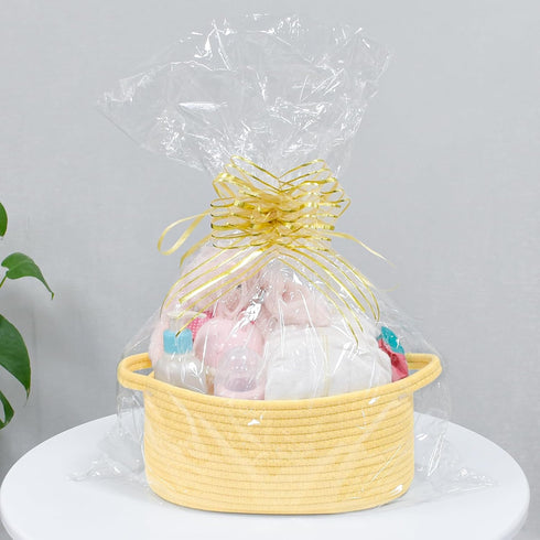 ABenkle Small Woven Basket, 12"x 8" x 5" Cute Storage Basket with Handles for Cat Dog Toys, Decorative Gift Basket -