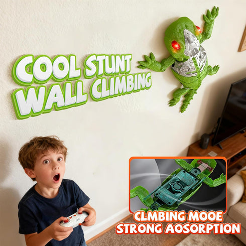 Wall Climbing Gecko Toy, Remote Control Lizard That Climbs Walls, Electric Gecko with LED Glowing Eyess,USB
