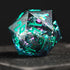 HEIMDALLR Liquid Core Dice Set with LED Display Case - 7-PC Hand-Painted DND Dice Set (Midnight Sea)