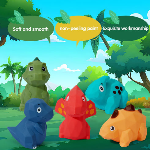 Baby Bath Toys 8 Pcs, No Hole Dinosaur Bath Toys, Easy Clean for Babies 6-12 Months, Toddler Toys