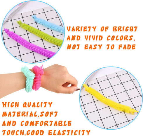 20 Pack Stretchy String Fidget Toys, Dinosaur Sensory Noodle Strings for Kids Adults Stress Relief, Party Favors