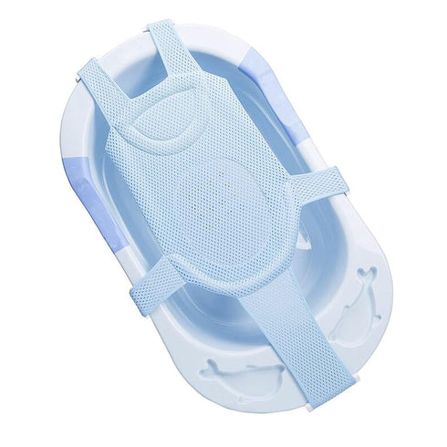 Universal Baby Bath Seat Support Net with Soft Headrest, Breathable Mesh for 0-18 Months Infant