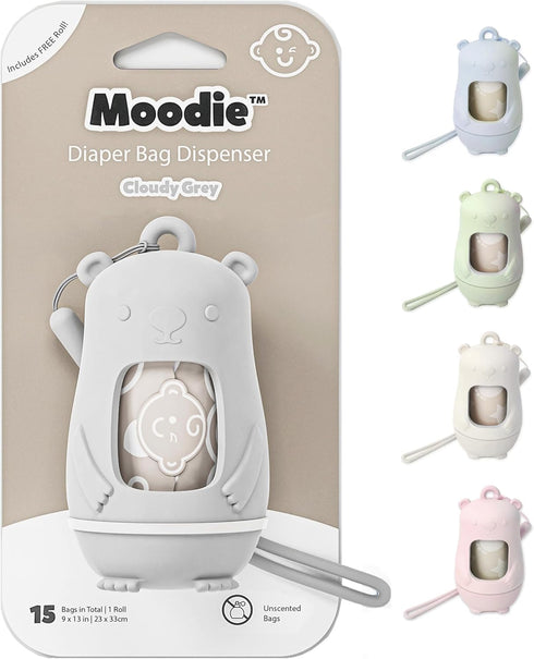 Moodie Teddy Bear Dispenser | Diaper Trash Bags on the Go Dispenser