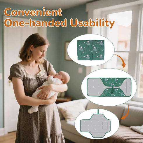 Portable Diaper Changing Pad, Waterproof Baby Changing Mat, Foldable Travel Baby Changing Station, Newborn Essential