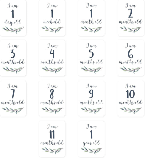 lulujo Baby’s First Year Milestone Blanket and Card Set | 40in x 40in (Hello World)