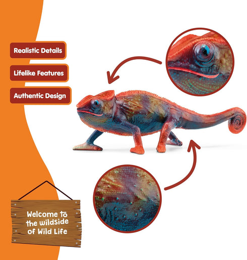 3+ Schleich Wild Life Realistic Color-Changing Chameleon Figure - Wild Animal Toy Figurine, Durable for Education