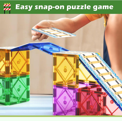 Playset 5-7 Magnetic Tiles Railroad Toppers Kids Toys Add-on Train Track Playing with Trains Cars Preschool Learning