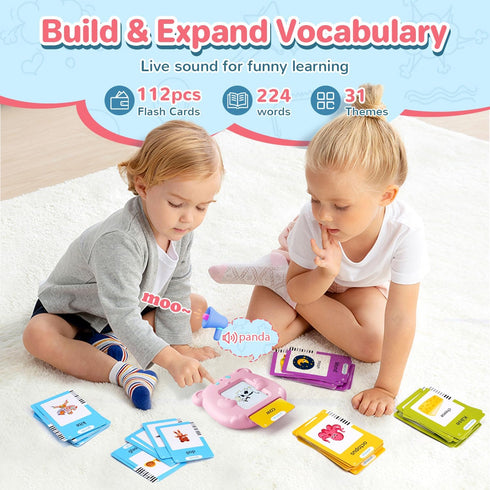 Spanish & English Talking Flash Cards for Toddlers 2-6 Years Old, Montessori Learning Toys with 224 Sight Words