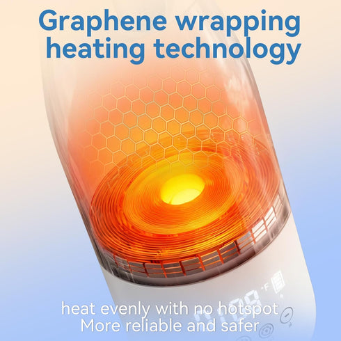 17oz 16000mAh Portable Bottle Warmer for Travel - Portable Milk Warmer for Baby with Patent-Designed Formula Storage