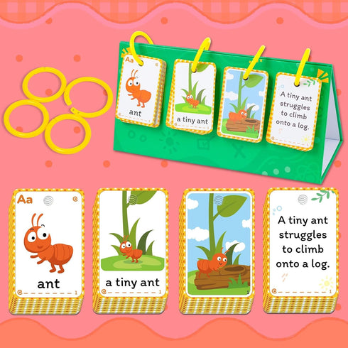 Lachilly Sentence Building Flip Chart, 26 Sentence Builder Game for Vocabulary & Grammar Training