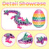 KVERM 12PCS 3D 3D Printed Easter Eggs with Dragons Inside, Easter Surprise Dragon Eggs, Printed Animals, Easter Basket