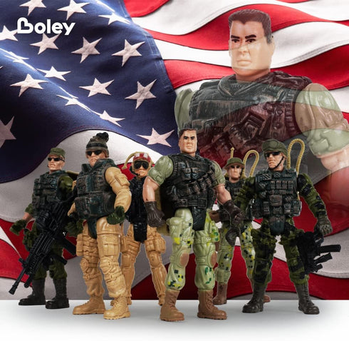 Boley 6-Pack Elite Force Army Men Toy Set - Figurines and Accessories for Kids Ages 3 and Up!