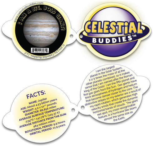 12" 0+ Celestial Buddies Jupiter Buddy | Soft Stuffed Plush, Embroidered Features, Fun Planet Facts Tag for Kids STEM