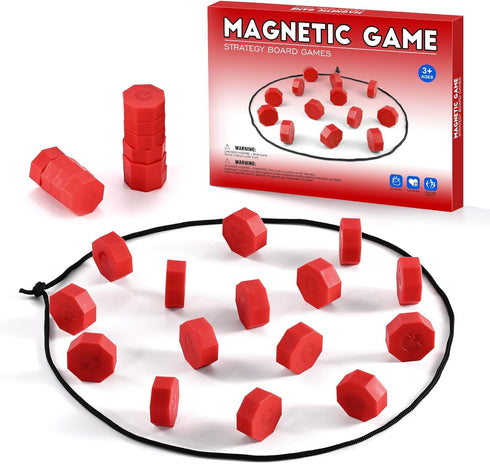 LULQZ Magnetic Chess Game with Stones, Magnet Game with String, Strategy Board Games,