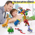 STOULKD 6 6+, 6 Packs 6-in-1 6, 7, 8, 9, 10+ Shapes Dinosaur Transforming Robot Toys for Kids of STEM Transformed