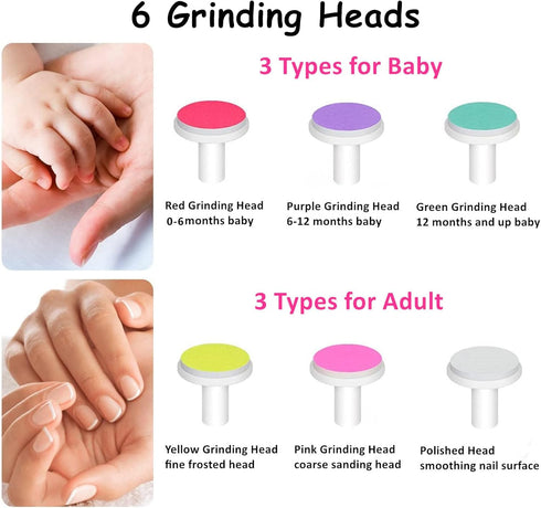 Trimmer Trimmer 6 Baby Nail Electric, Safe + Easy Baby Nail File, Baby Nail Clippers Nail Kit for Newborn Infant