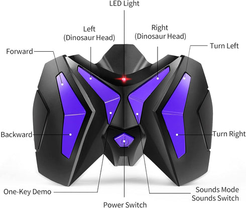 3 4 5 6 7 8 360 TEMI Remote Control Dinosaur Toys for Boys Years, Electrical Stunt RC Walking Dinosaur Toy with Light