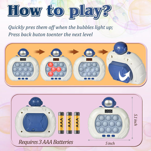 GAPER GO 5-7 8-12, 3-12 Pop Game Light Up Fidget Toy for Kids Handheld Puzzle Game Sensory Toys with LED Screen