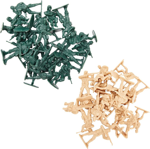 Juvale 100-Piece Army Men Toy Soldiers Playset - Small Plastic Action Figures, Military Battlefield Accessories & Tanks
