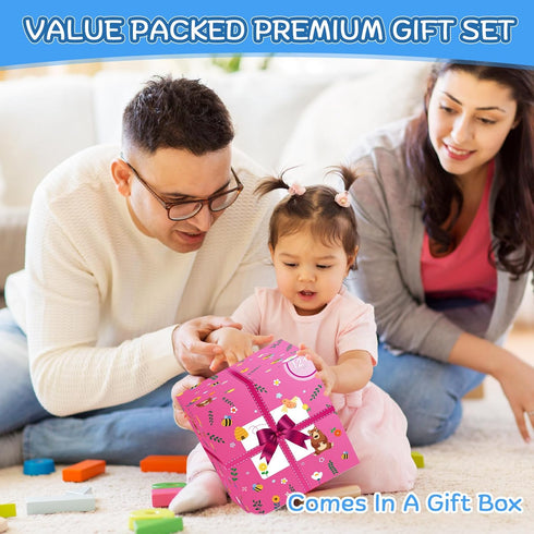 1 2 3 1st 12+ Wooden Activity Cube | Montessori Toys for Year Old Toddlers | One Year Old First Birthday Gift |