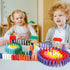 1000 Set 11 10 PCS Dominoes for Kids with Extra Blocks, Wooden Building Blocks Colors Dominoes Racing Tile Games