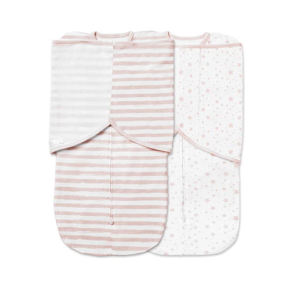 BreathableBaby Adjustable 3-in-1 Soft Premium Cotton Newborn Swaddle Trio Blanket & Wrap,