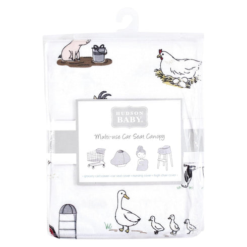 Farm-Themed Multi-Use Car Seat Canopy for Babies - Hudson Baby