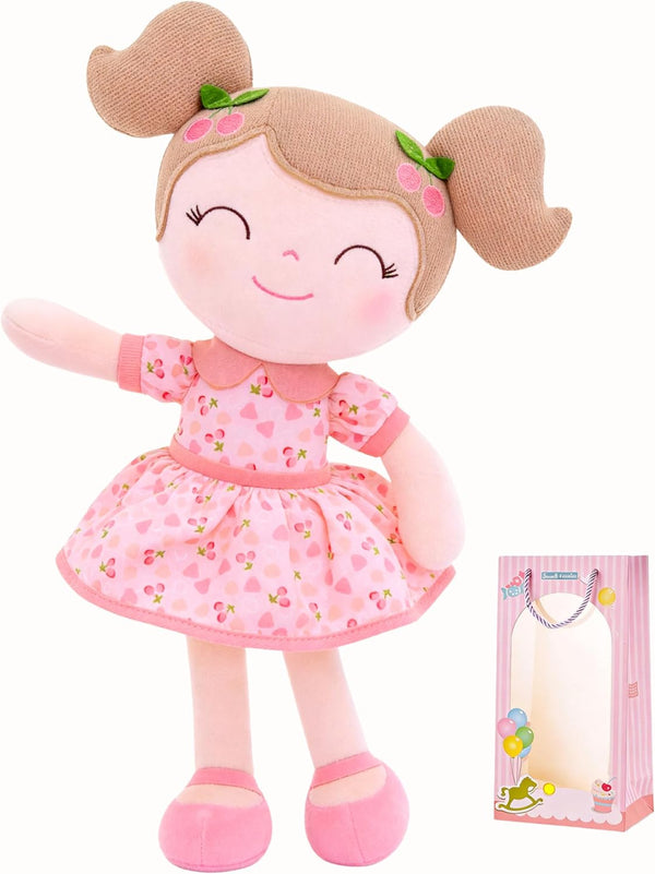 Gloveleya Baby Doll Girl Gifts Plush Toys Soft Dolls Baby Gifts Cherry