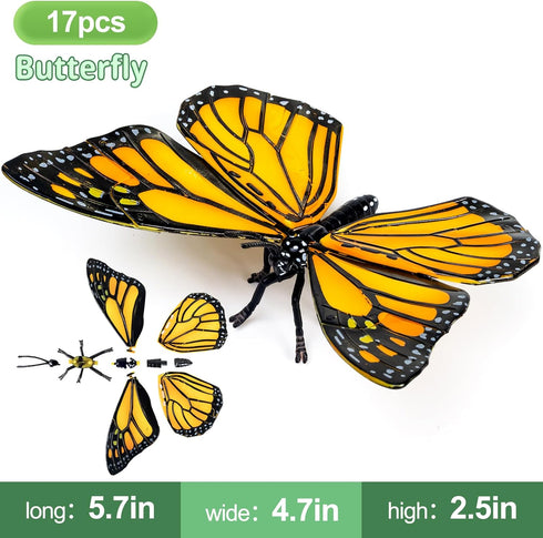 ECOHDT 7Pcs 3D Kids,1:1 5 6 7 8+ Set,Educational Lifelike Puzzles for Replica Insect Building Toys for Year Old Boys