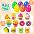 12 Pack IJIGU Prefilled Easter Eggs with Food Squishy Toys Keychains, Easter Eggs Filled for for Easter Egg Hunt